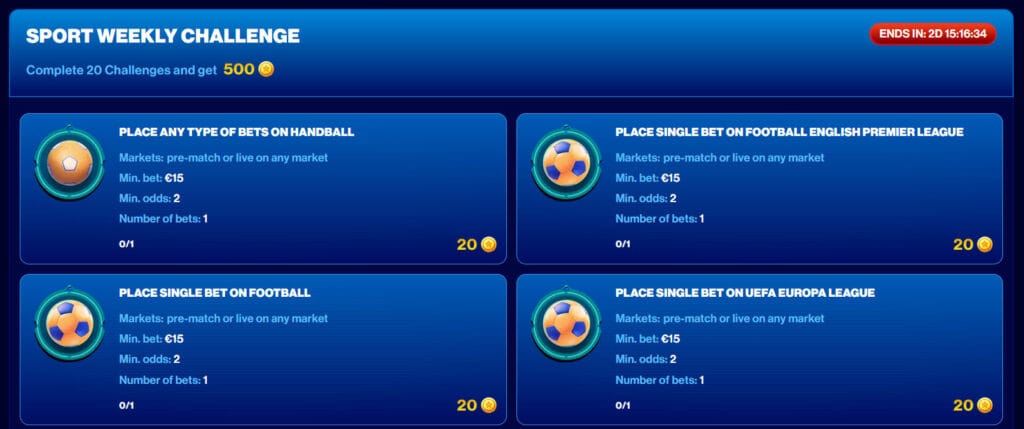 Challenge at spins of glory casino