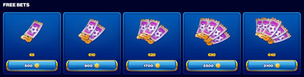 Free bets spins of glory casino