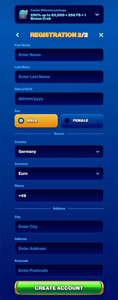spins of glory casino register step-2